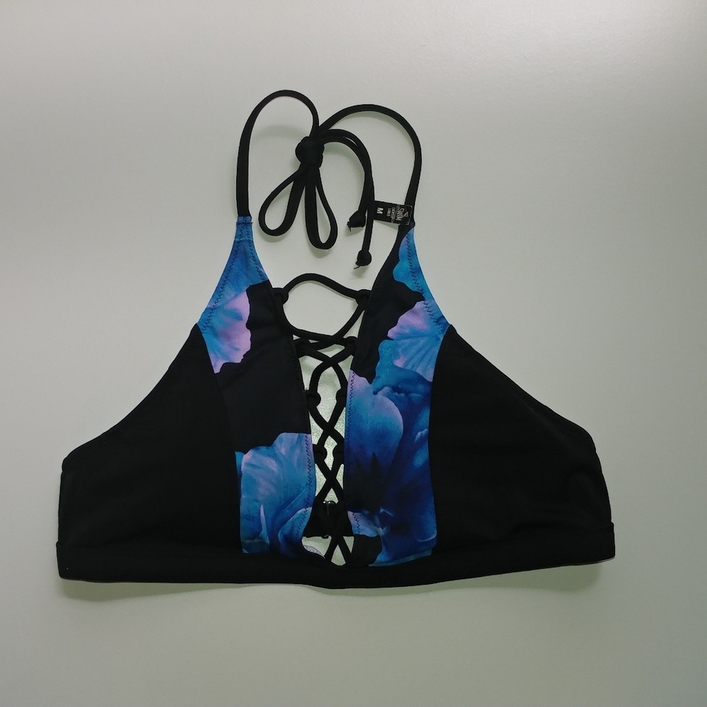 NWT Victoria Secret Pink Floral Swim Halter Top M